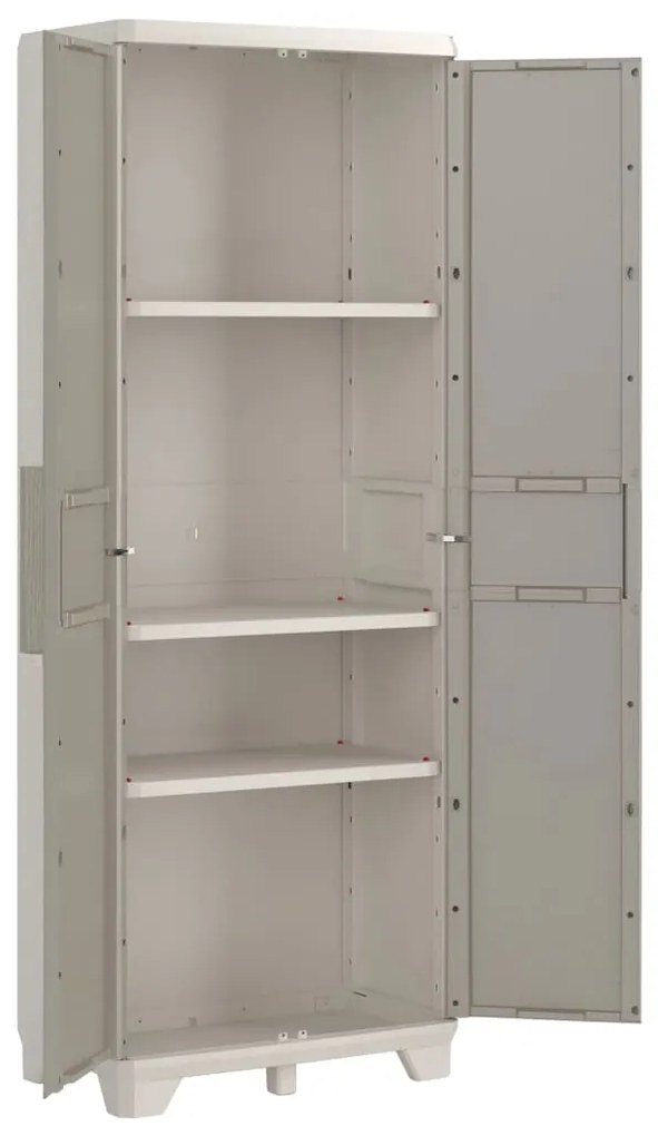46644 Keter Dulap depozitare grădină Wood Grain, crem și gri taupe, 182 cm