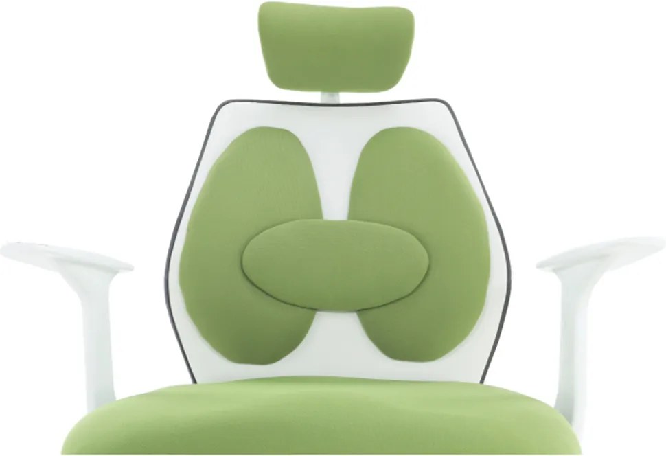 Scaun birou cu tetieră, verde/alb, BENNO UT-C568X NEW