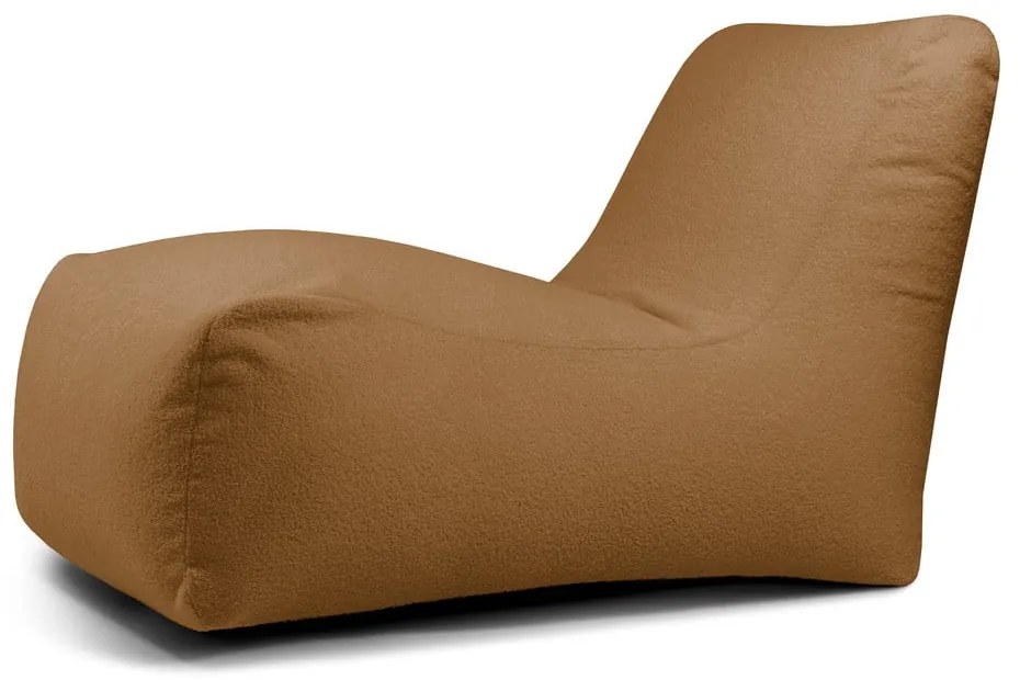 Fotoliu bean bag maro cu tapițerie din țesătură bouclé Lounge – SLOWDOWN
