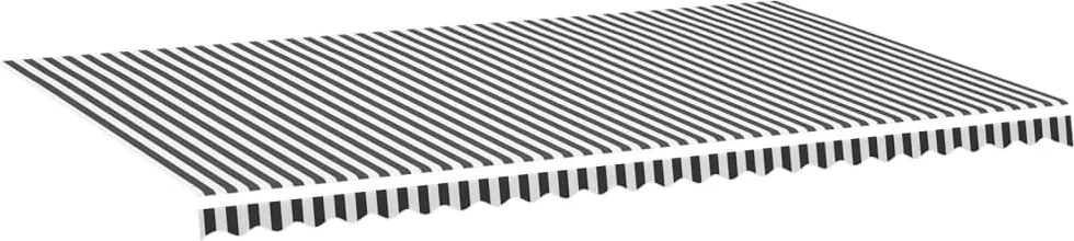 vidaXL Pânză de rezervă copertină, antracit și alb, 6x3,5 m