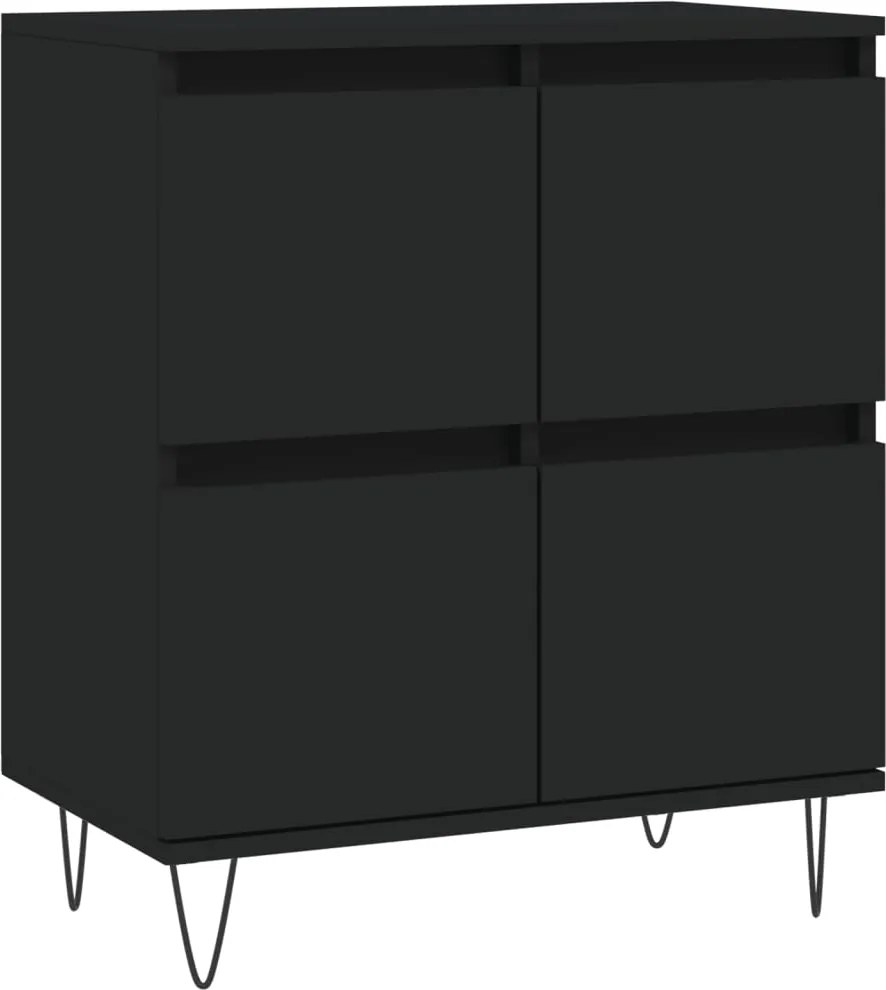 vidaXL Servantă, negru, 60x35x70 cm, lemn prelucrat