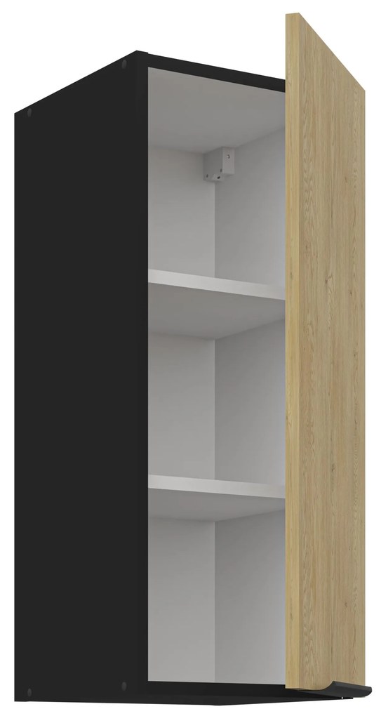Dulap superior de bucătărie Carminia 30 G-72 1F (stejar cremona + negru). 1128012