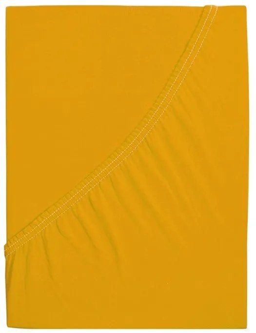 Cearsaf jersey din bumbac mako LUXORA 180x200 cm galben