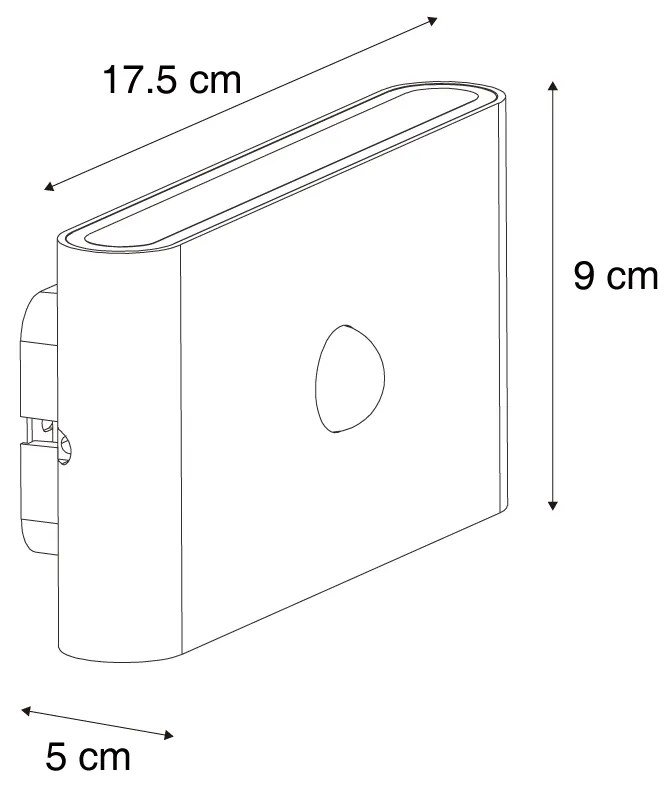 Lampă de perete neagră cu senzor magnetic în 4 trepte, cu LED reîncărcabil - Batt