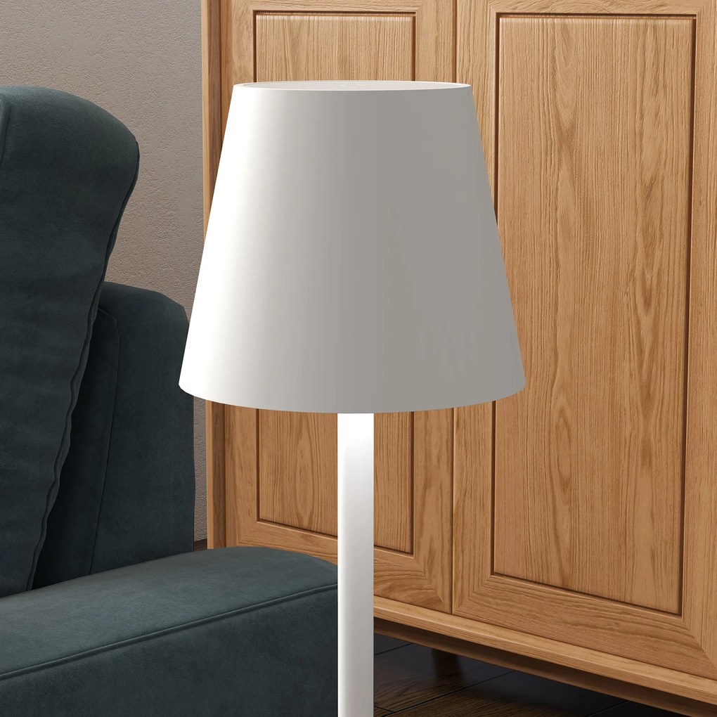 HOMCOM Lampă de Masă cu 3 Lumini Albe, Lampă de Birou Portabilă, Modernă cu Cablu Inclus, Ø11,2x36,5 cm, Alb | Aosom Romania