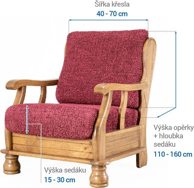 Gaico Huse bielastice VITTORIA bordo fotoliu cu manere de lemn (l. 40 - 70 cm)