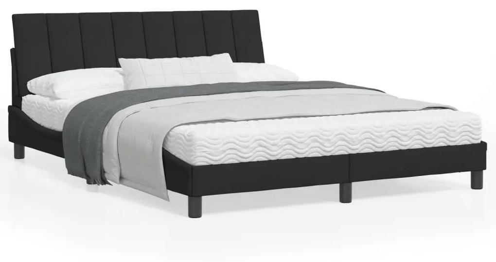 3213789 vidaXL Cadru de pat cu lumini LED, negru, 160x200 cm, catifea