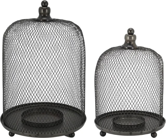Set 2 suporturi pentru lumânări din metal tip plasă, "Bell"