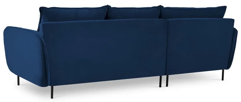 Colțar albastru cu tapițerie din catifea (cu colțar pe partea stângă ) Vienna – Cosmopolitan Design