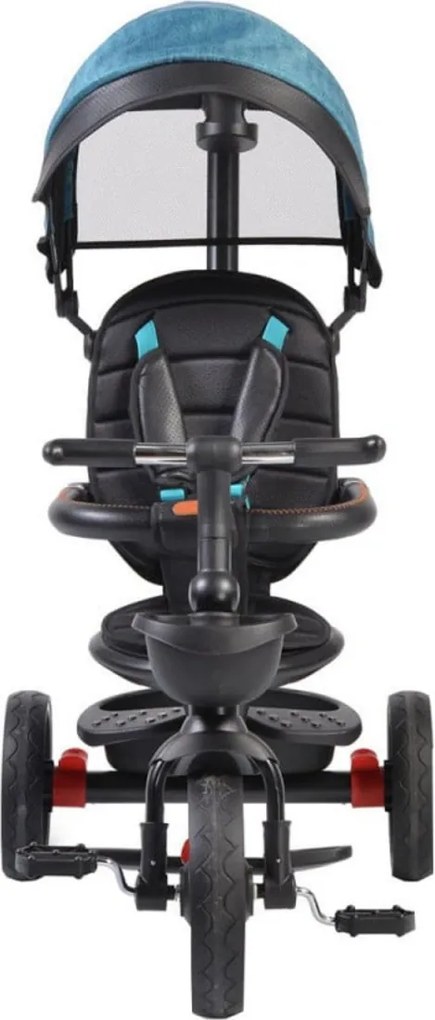 Tricicleta pliabila cu copertina NOVOKIDS™ Classico Trike , Pedale si maner pentru parinti, Scaun reversibil cu rotire 360 grade , Functie Free