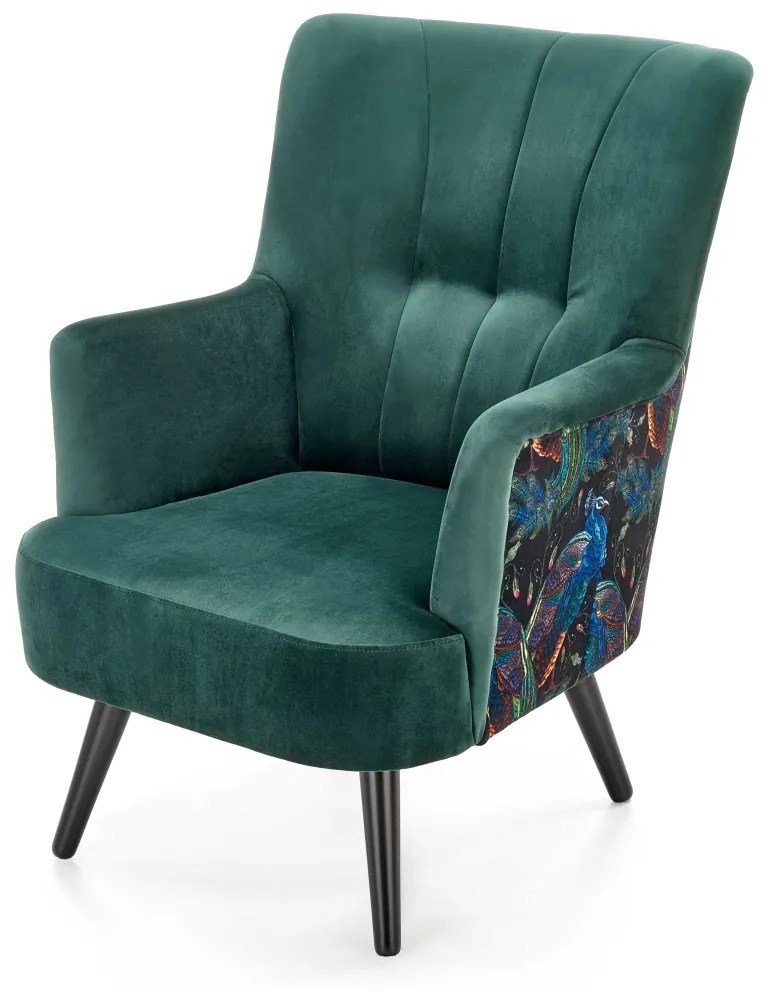 Fotoliu Pagoni velvet verde - H95 cm