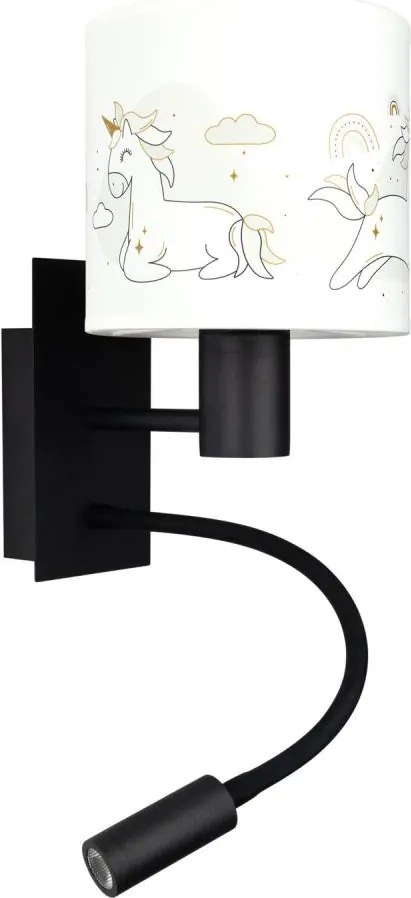Brilagi - LED Flex. lampă BOBO 1xE27/25W/230V + LED/3W negru/alb/unicorni