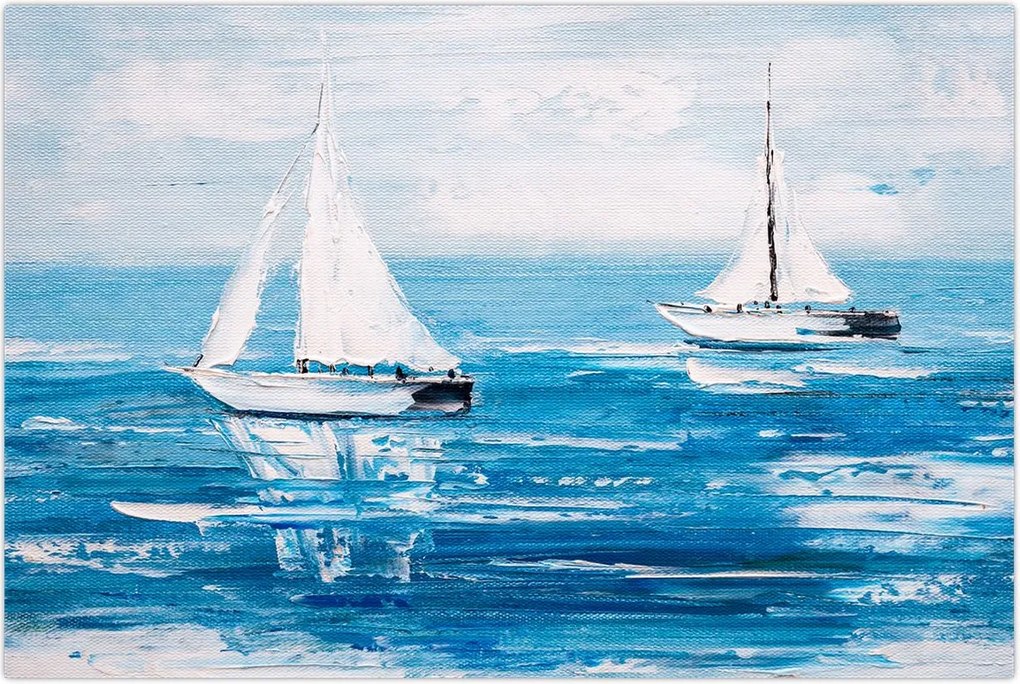 Tablou - Pictură yacht pe mare (90x60 cm)