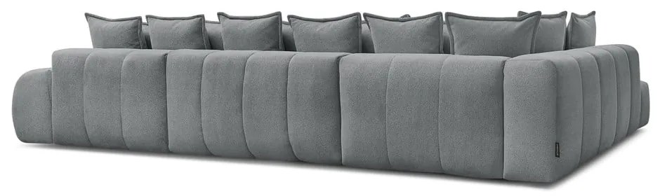 Colțar gri închis extensibil/cu spațiu de depozitare cu tapițerie din chenille (cu colț pe partea stângă/în formă de "U") Everest – Bobochic Paris