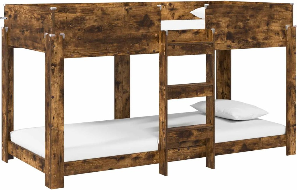 vidaXL Pat Etajat pentru Copii Stejar fumuriu 80 x 200 cm