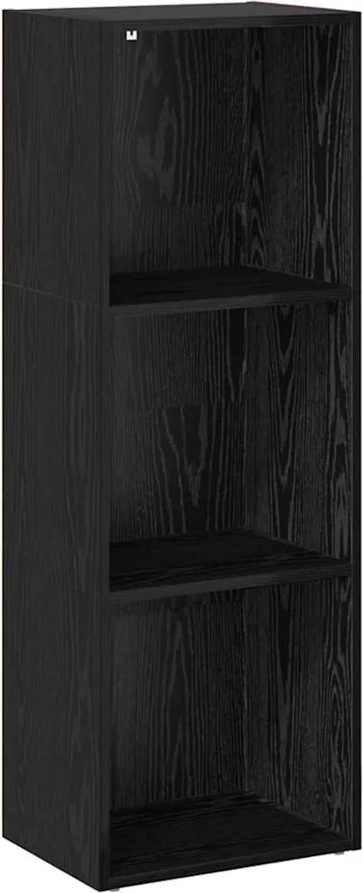 vidaXL Raft pentru cărți Stejar Negru 40 x 30 x 114 cm Lemn compozit