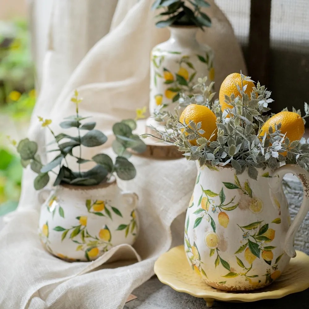 Platou Leaf din ceramica galbena 25.5 cm