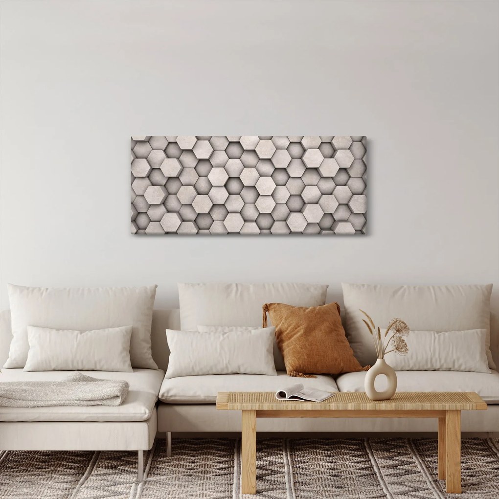 Tablou - Hexagoane design beton (120x50 cm)