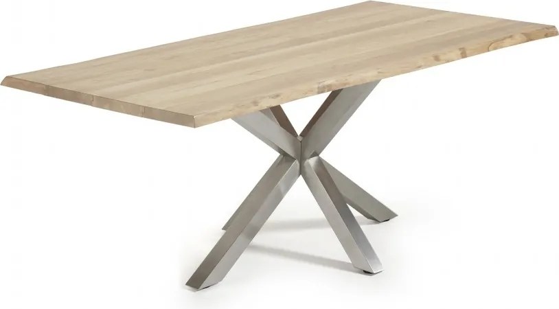 Masa Dining ARYA 220x100cm otel mat/ stejar albit C798M33 JG