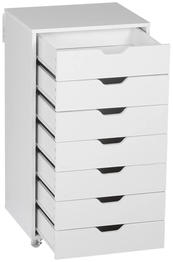 Vinsetto Caisson de bureau cu roți mobilier depozitare birou cu 7 sertare organizator pentru documente, format A4 sau scrisori | Aosom Romania