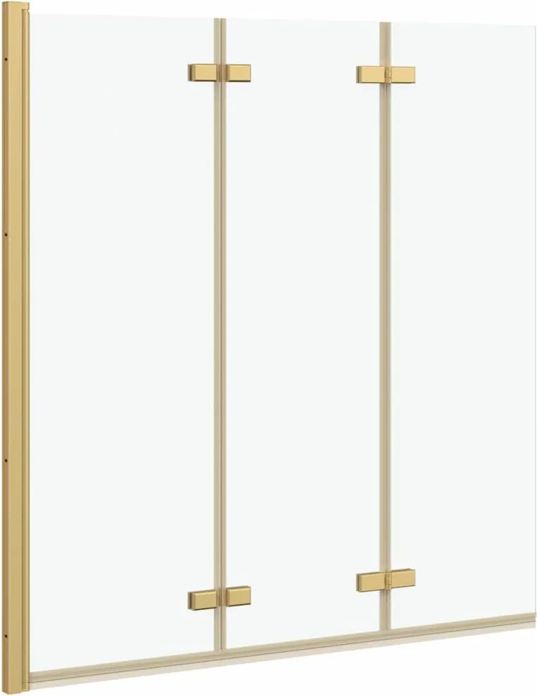 vidaXL Încărcare duș Manual Auriu 130 x 138 cm Sticlă ESG și aluminiu