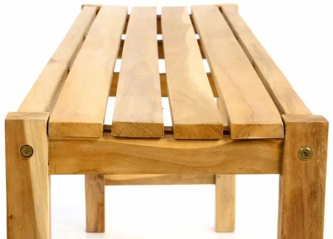 Set de masă de grădină DIVERO - lemn de tec netratat 135 cm