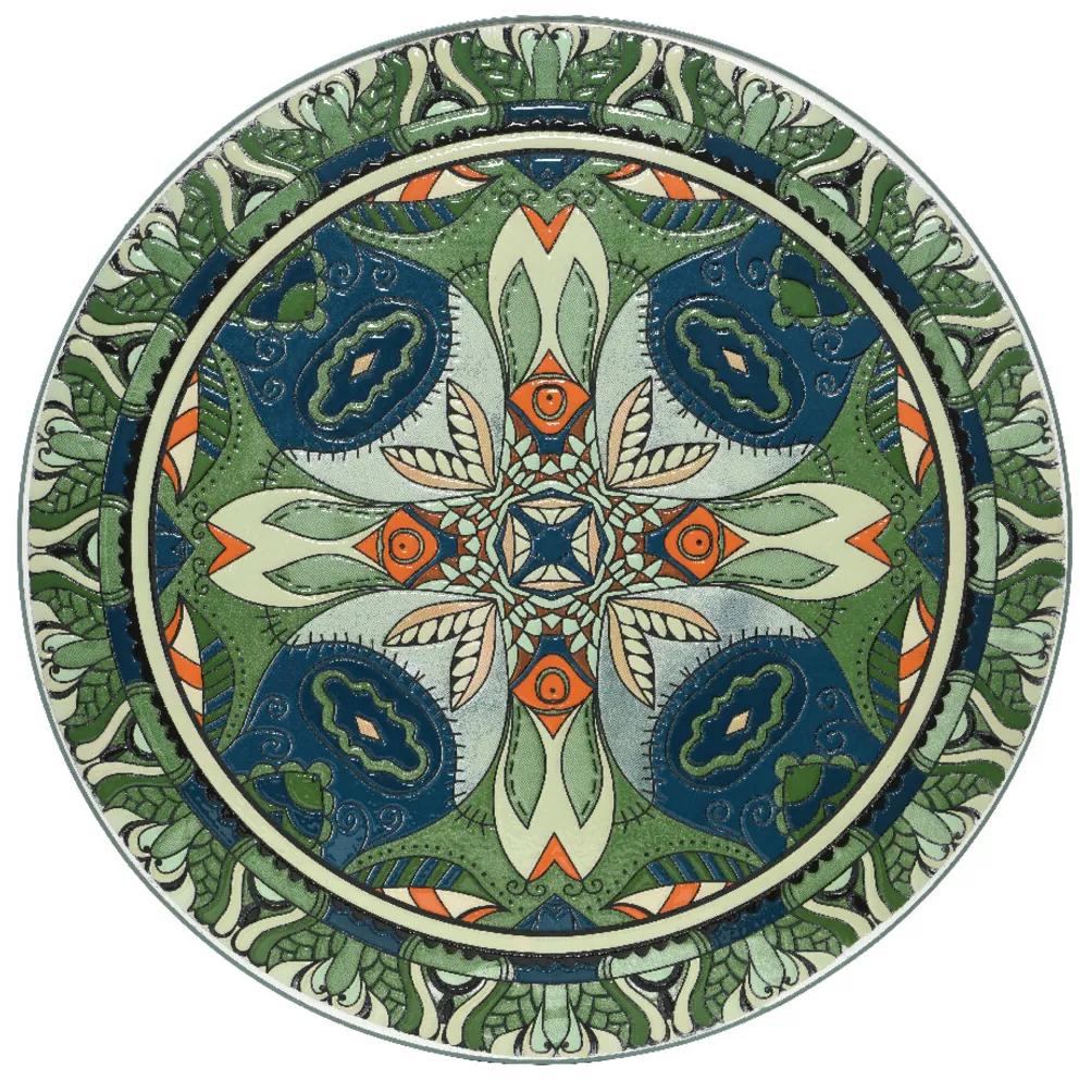 Masa pentru gradina Cancun Mosaic, Decoris,  60 x 76 cm, fier/ceramica, verde