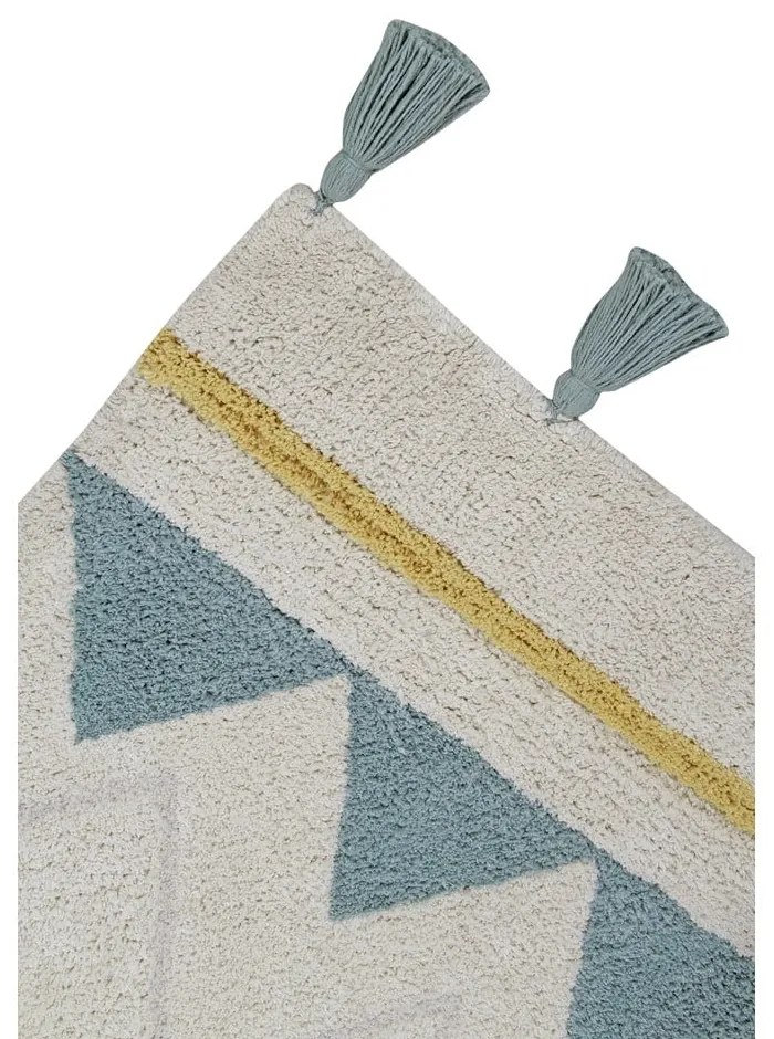 Covor pentru copii crem lavabil/țesut manual din bumbac 120x160 cm Azteca Vintage Blue – Lorena Canals