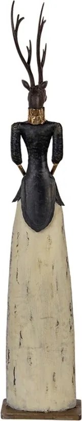 Figurină decorativă vintage cerb din metal, 17x10xH86 cm