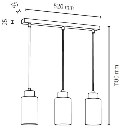 Lustră pe cablu BOSCO 3xE27/60W/230V