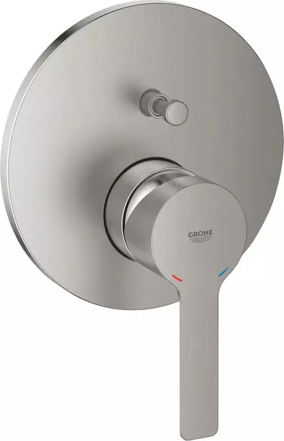 Baterie cada - dus incastrata Grohe Lineare 2 iesiri crom periat Supersteel fara corp ingropat