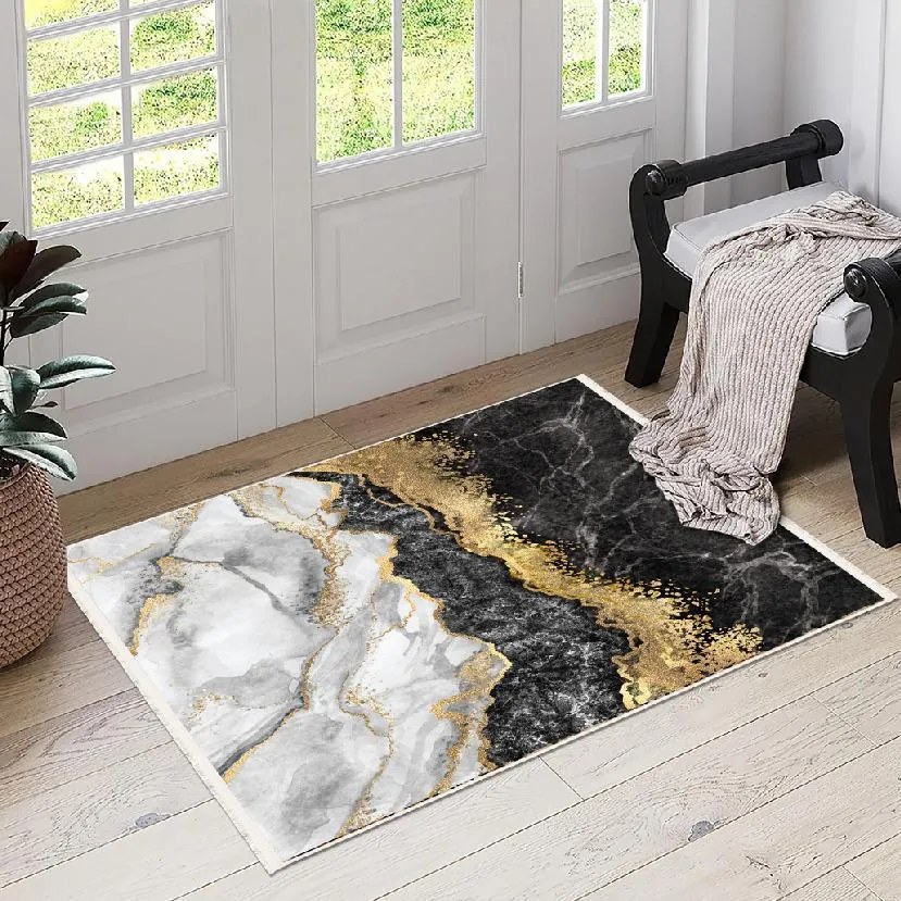 Covor camera antiderapant, marmorat, model Imperial