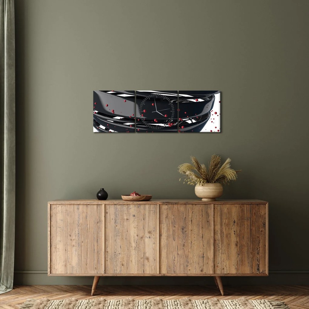 Tablou - Abstracției de glob pământen (cu ceas) (90x30 cm)