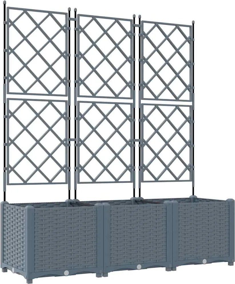 vidaXL Vază pentru Grădină 3 pcs Gri Deschis 120 x 40 x 143 cm Oțel