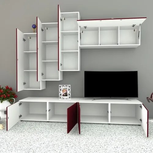 Living Armonia V3 MDF Rosu - cu sistem &quot;PUSH TO OPEN&quot;