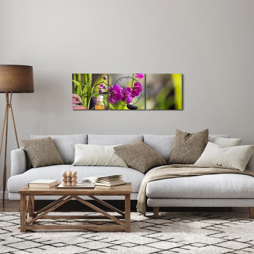 Tablou - spa and stones (cu ceas) (90x30 cm)