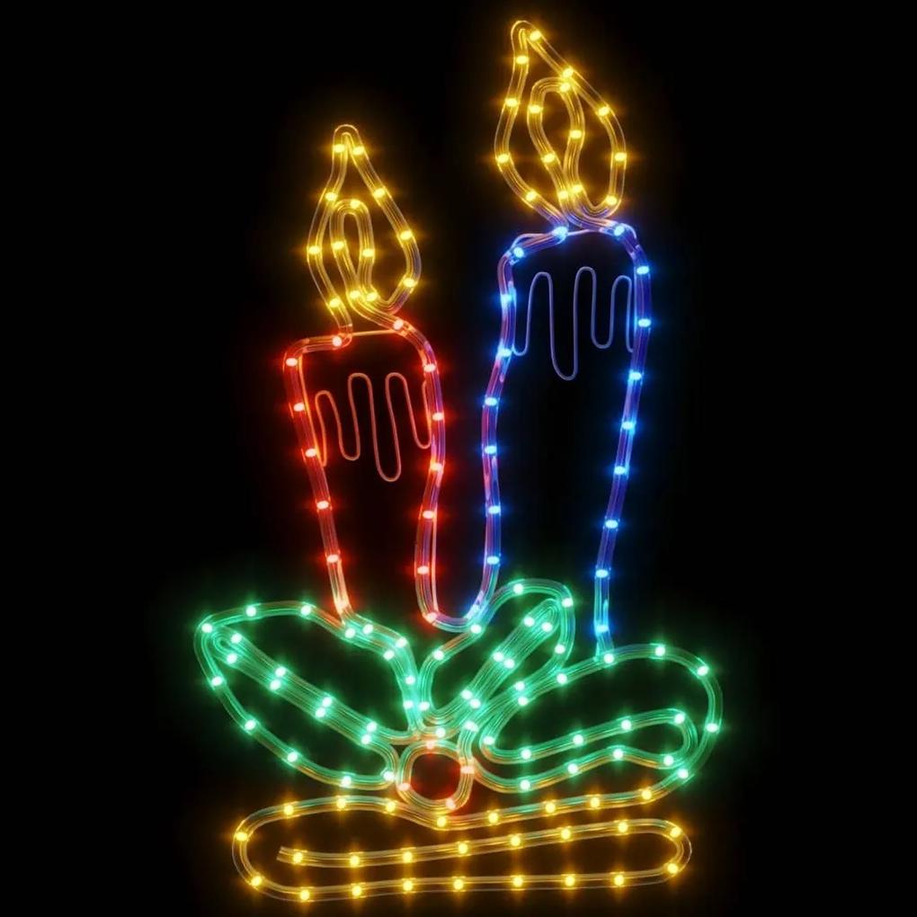 Figurine lumanari de Craciun cu 144 LED-uri, 2 buc., 70x42 cm 2