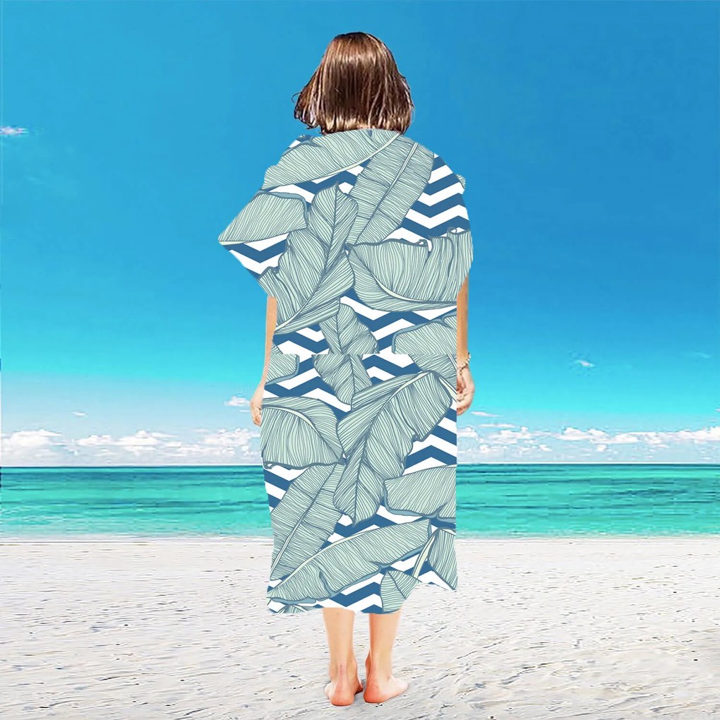 Poncho prosop de plaja NAVARI albastru 80x145 cm