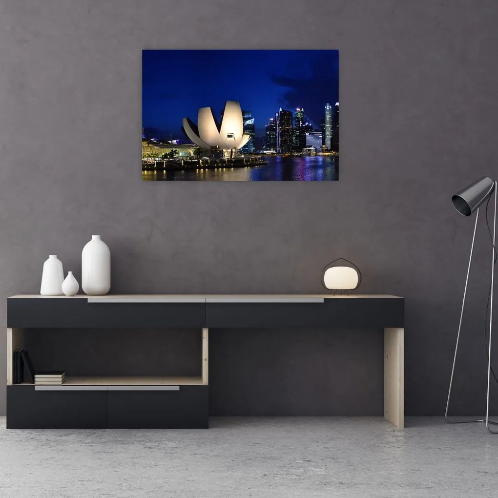 Tablou Singapore nocturn (90x60 cm)