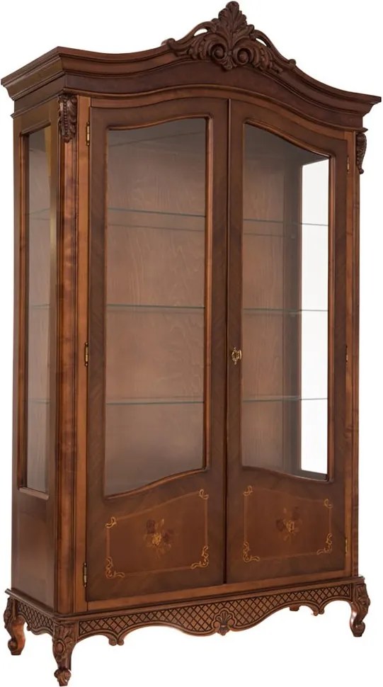 Vitrină lemn masiv 2 uși Edward, 113 × 56 × 221 cm