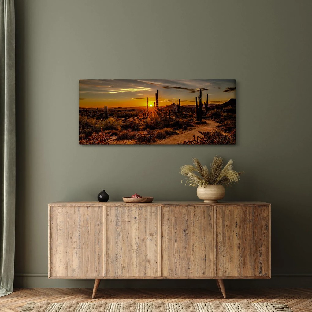 Tablou - Sfărșit de zi în deșertul Arizona (120x50 cm)