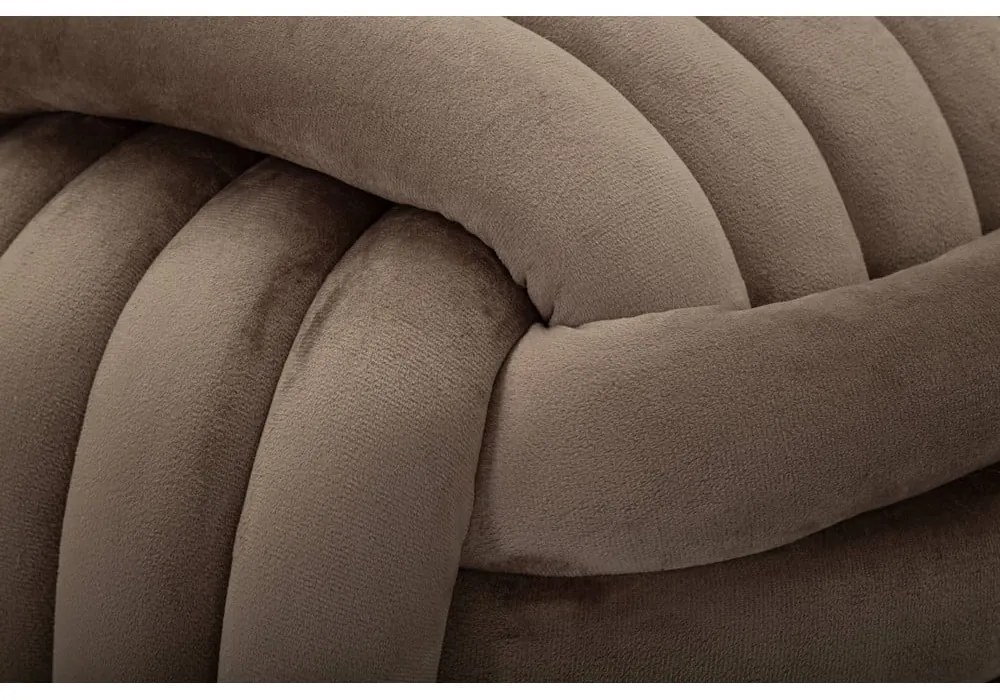 Taburet gri/maro cu tapițerie din catifea Softy – Mauro Ferretti