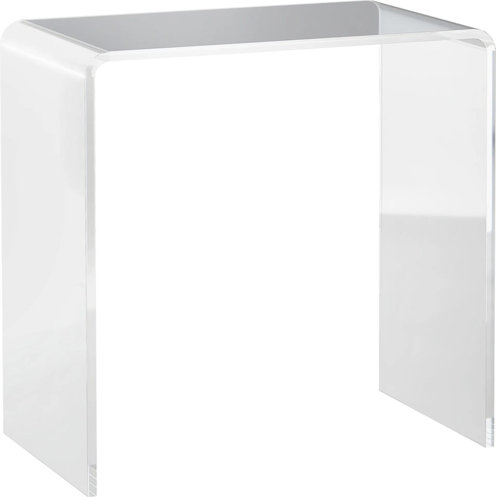 HOMCOM Masă Laterală Acrilică Fără Colturi, Margini Rotunjite, Spațiu Depozitare, 53.3x30.5x53.3cm, Transparent | Aosom Romania