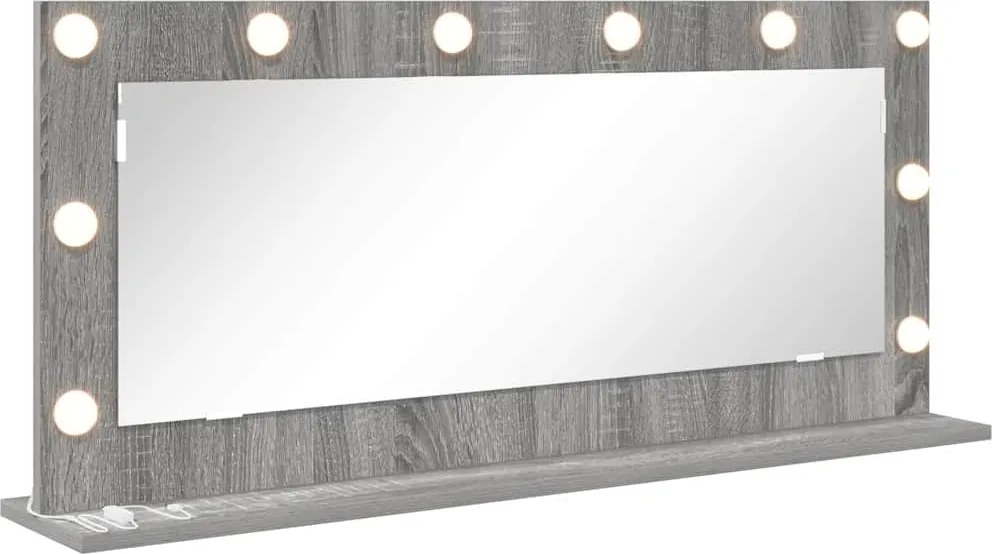 vidaXL Oglindă de toaletă Dreptunghiular Gri Sonoma 100 x 45 x 18 cm