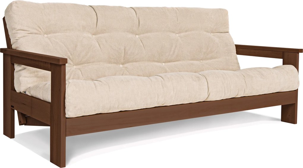 Canapea 3 locuri extensibila Mexico Cream Walnut 210x105x83 cm