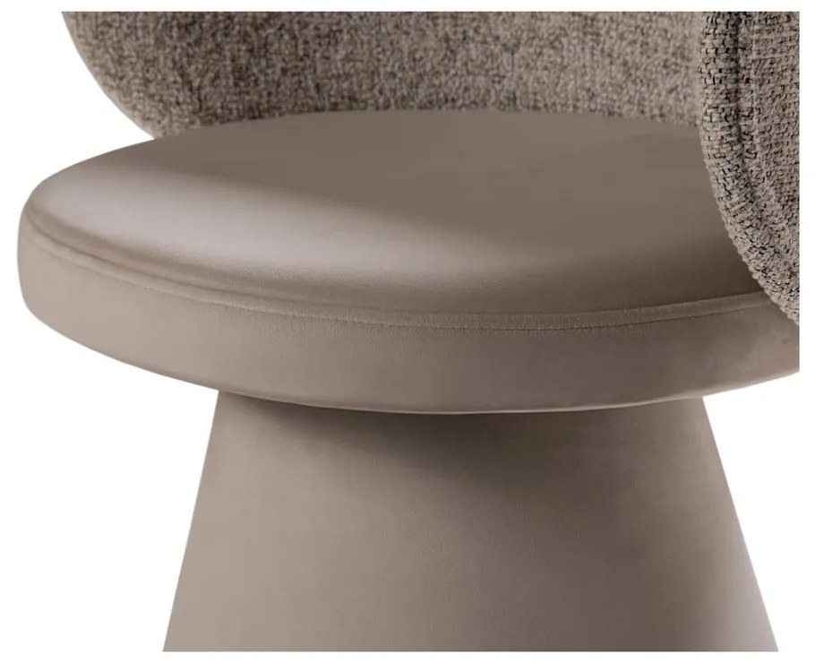 Fotoliu bej cu tapițerie din catifea Inez – Micadoni