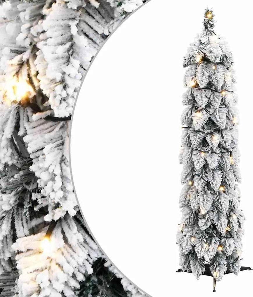 vidaXL Brad de Crăciun artificial pre-iluminat 45 LED-uri/zăpadă 90 cm