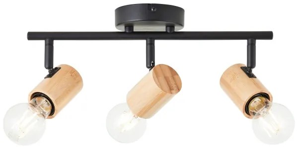Brilliant - Lampă spot KERRY 3xE27/40W/230V, negru/bambus