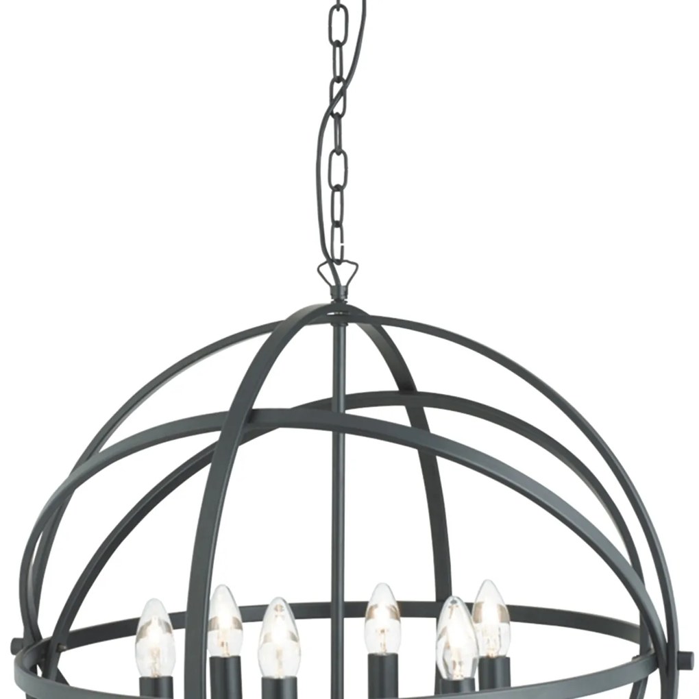 Lustra suspendata stil traditional Orbit negru 2476-6BK SRT