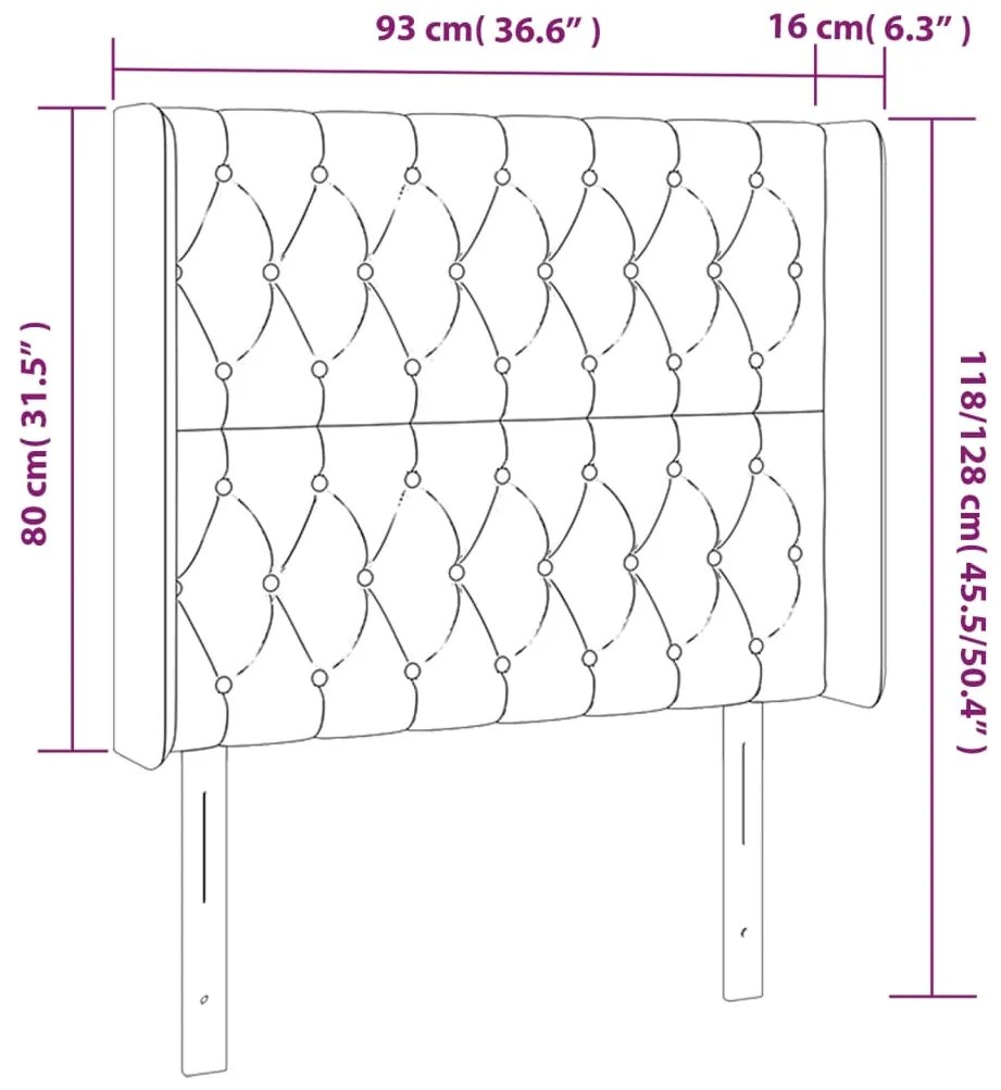 Tablie pat cu aripioare albastru inchis 93x16x118 128cm catifea 1, Albastru inchis, 93 x 16 x 118 128 cm